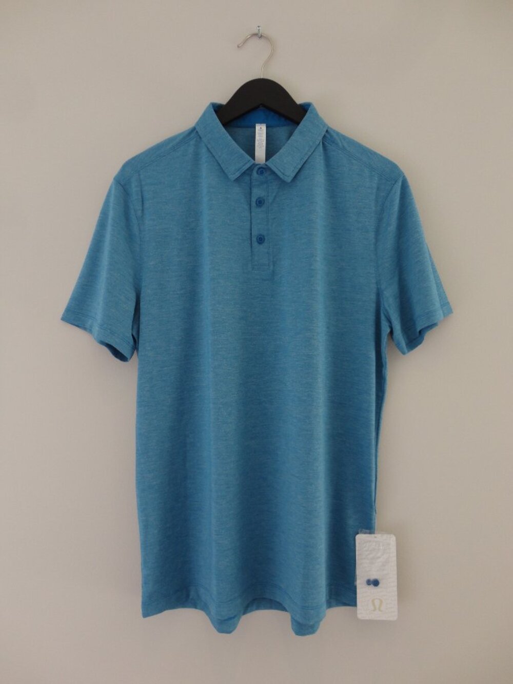 NWT LULULEMON HWRP Teal Blue Evolution Polo SS Top Shirt Men's Small